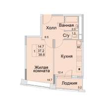 1-к квартира, улица Советская, дом 1, площадь 38,8, этаж 6, в Королёве