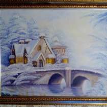 Картина Зима (зимний пейзаж) живопись масло, в Москве