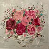 Картина маслом Цветы мастихином, в Москве