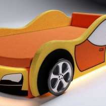 Мягкая кровать-машина в оранжевом цвете, в Пензе
