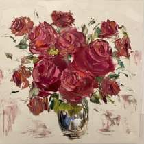 Картина маслом Цветы мастихином, в Москве