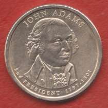 США 1 доллар 2007 г. 2 президент Джон Адамс P Филадельфия, в Орле