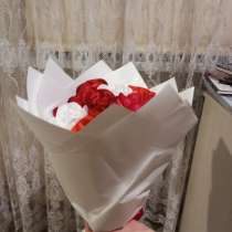 Букет роз из атласных лент 13 штук, в Сатке
