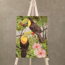 Картина &laquo;Какаду&raquo; акрилом, в Красноярске