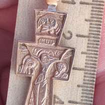 Нательный золотой крестик распятие, золото 585 проба, в Ставрополе