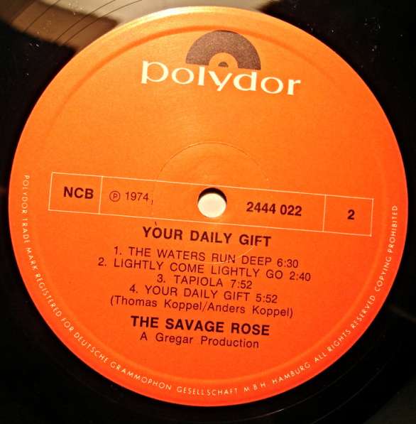 Пластинка виниловая The Savage Rose ‎- Your Daily Gift в Санкт-Петербурге фото 3