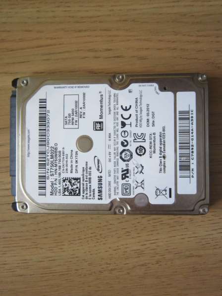 Продам жесткий диск 2.5" для ноутбука Samsung 750.0 Gb