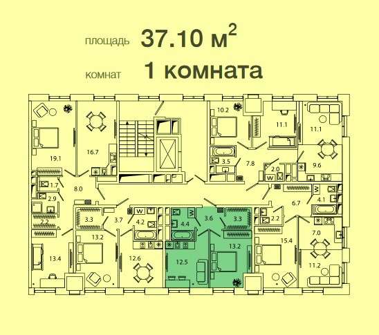1-комнатная квартира в ЖК в Москве
