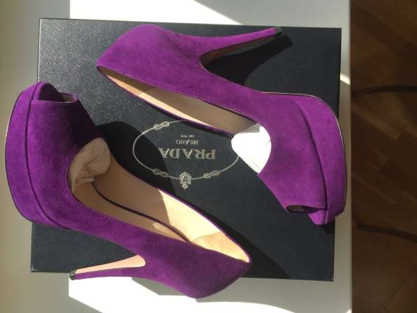 Туфли новые Prada Италия размер 39 замша фиолетовые сиреневы