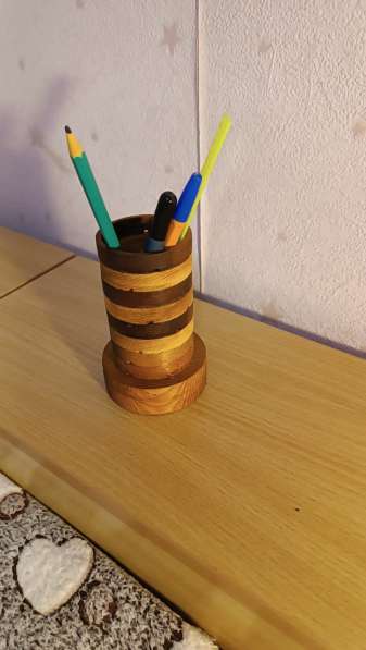 Стаканчик деревянный для РУЧЕК и КАРАНДАШЕЙ