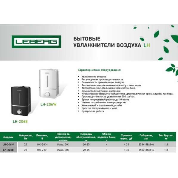 Ультразвуковой увлажнитель Leberg LH-206B в Воронеже фото 6