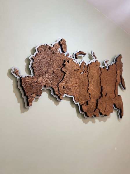 Карта России из дерева на стену в Москве фото 3
