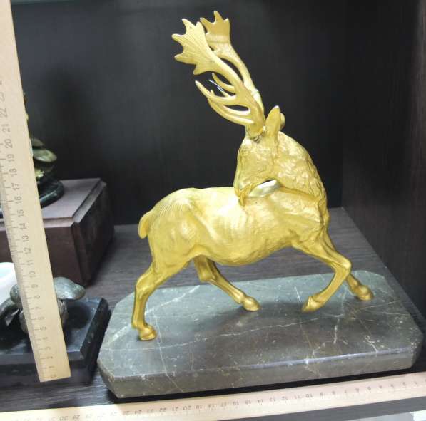 Бронзовая статуэтка Золотой Олень, старая, бронза, золочение в Ставрополе фото 6