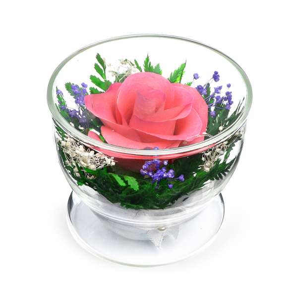 Розовые розы натуральные в вазах из стекла в Москве фото 7
