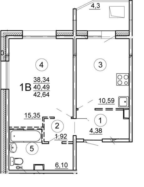 Продам однокомнатную квартиру в Тверь.Жилая площадь 42,64 кв.м.Этаж 9.Есть Балкон. в Твери фото 12