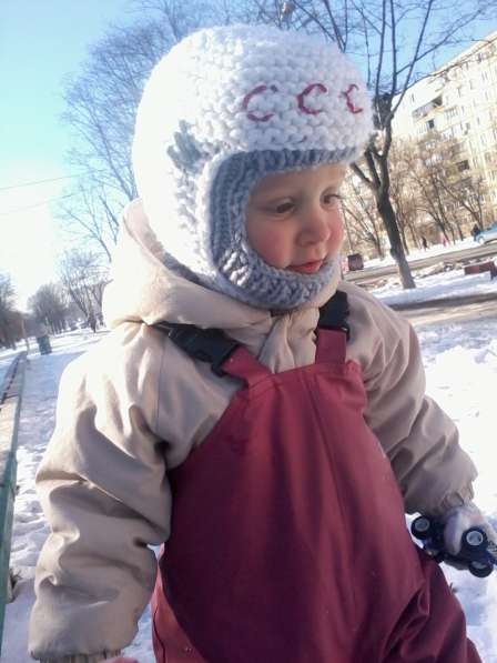 Шапка шлем детская, шапка-шлем зима, шапка вязанная детская в фото 5