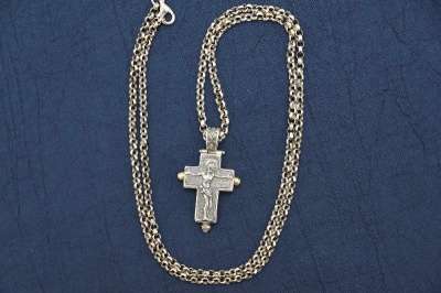 Крест-мощевик с массив. серебряной цепью Мастер Димитриос