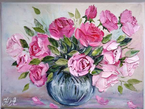 Картина маслом "Букет из роз."
