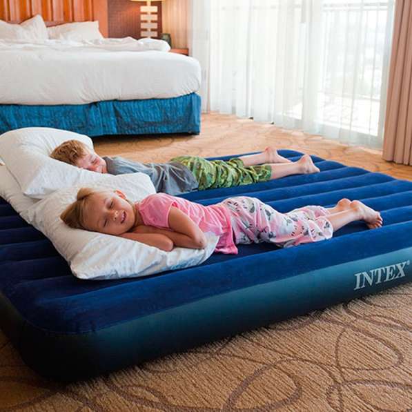 Надувной матрас Intex Classic Downy Bed (68758) синий в Москве