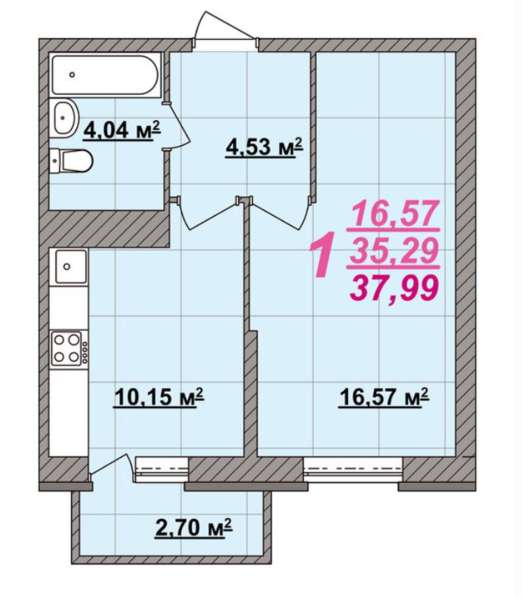 Продам однокомнатную квартиру в Тверь.Жилая площадь 37,99 кв.м.Дом кирпичный.Есть Балкон. в Твери фото 14