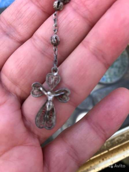Антикварные католические серебряные чётки в Магнитогорске фото 5