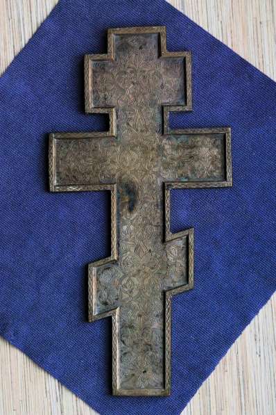 Старообрядческий киотный крест с эмалями. Русский Север, 18в в Санкт-Петербурге фото 5
