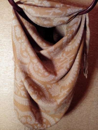 шарф-палантин двухсторонний, коричневый