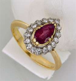Золотое кольцо с бриллиантами и рубином, новое