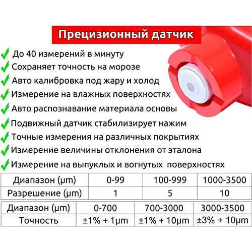 Толщиномер CARSYS DPM-816 PRO красный в Ульяновске