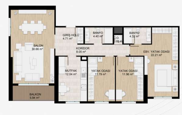3-к. квартира 133м² Турция, Стамбул, Бейликдюзю в фото 10