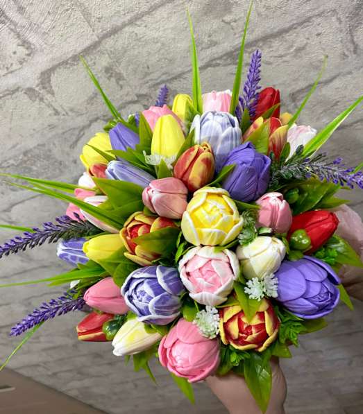 Мыло ручной работы букет тюльпаны в Новочебоксарске фото 4