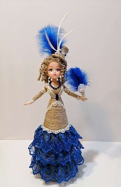 Кукла-шкатулка леди Мэри шпагатная (из джута)