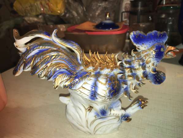 Статуэтка Петух Гжель, фарфор в Москве