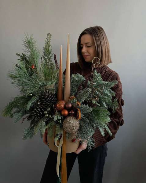 Новогодние композиции из нобилиса в Москве фото 7