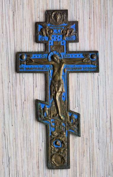 Старообрядческий киотный крест с эмалью. Выг, XIХ век
