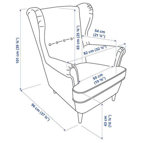 Продаю кресло IKEA STRANDMON с пуфиком в фото 7