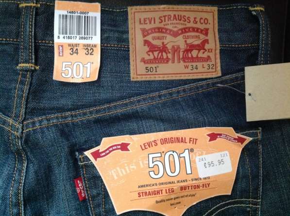 Продам новые оригинальные джинсы LEVI'S 501 W34 L32