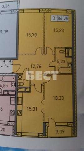 Продам трехкомнатную квартиру в Москве. Жилая площадь 86 кв.м. Этаж 11. Есть балкон.