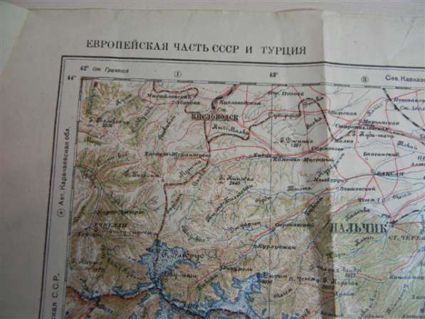 Топокарта(топографическая карта)Тифлис Е-7 1929г и К-38 1934 в фото 4