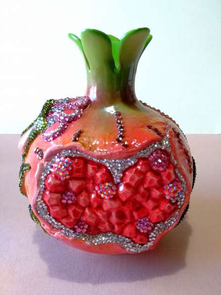 Керамическая ваза "Гранат", инкрустированная стразами в Краснодаре фото 6