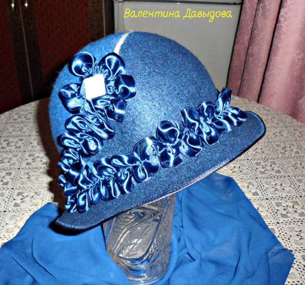 Валяная шляпа "Морская синева".Ручная работа. в Барнауле