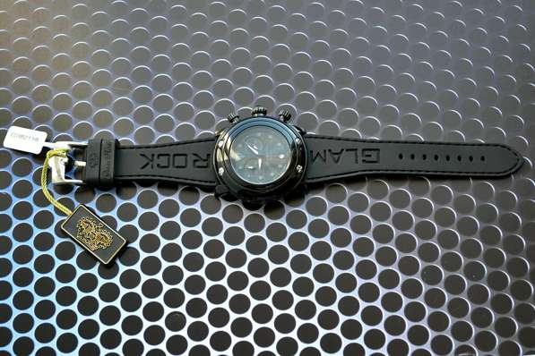 Брутальные, черные часы-хронограф Glam Rock в Рязани фото 6