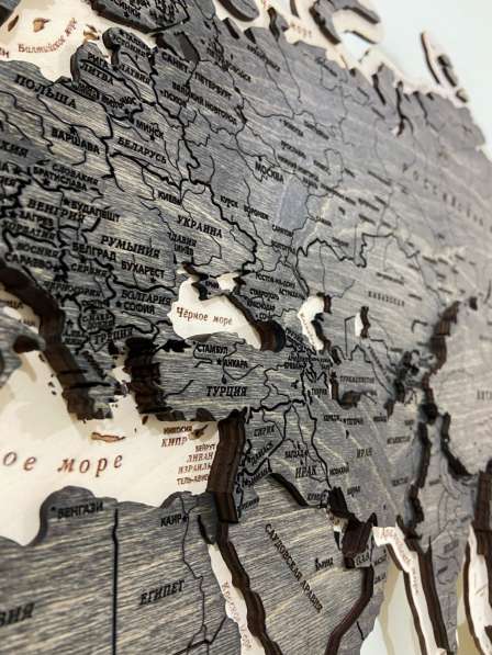 Карта мира из дерева, панно на стену карта мира, карта мира в Самаре