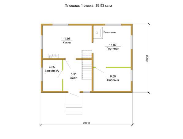 Проект небольшого дома 79 кв. м / Артикул спс-106 в Перми фото 5