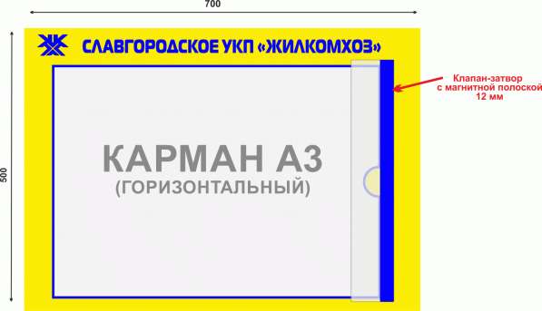 Информационные таблички и стенды с магнитным клапаном