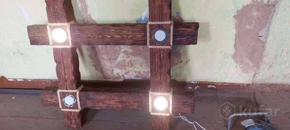 Деревянный светильник ручной работы в стиле лофт\кантри