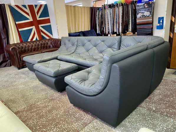 Угловой модульный кожаный диван в Москве