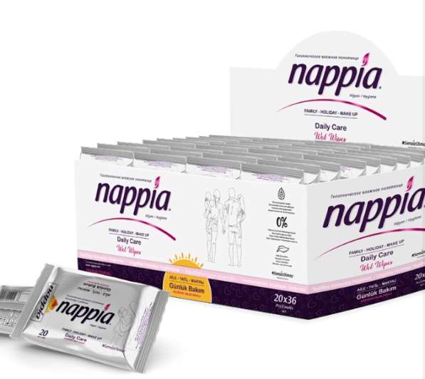 Влажные полотенца антибактериальные для всей семьи Nappia