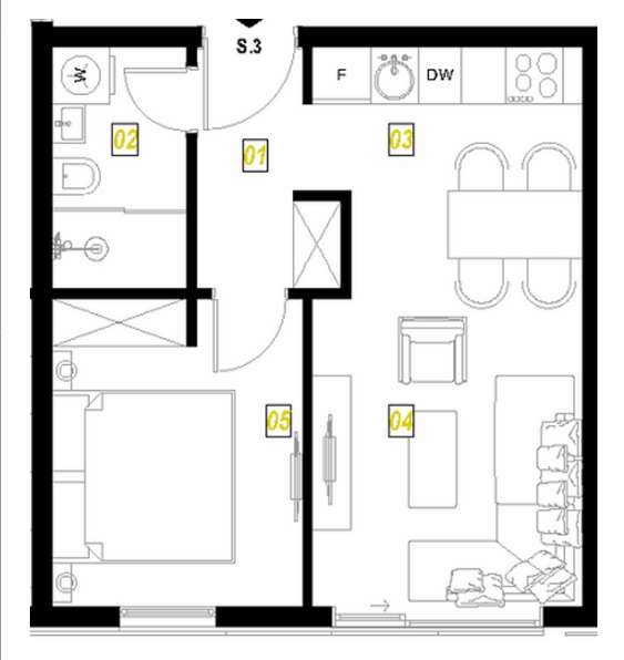 Продается двухкомнатная квартира, 30 м², Лази, Будва в 
