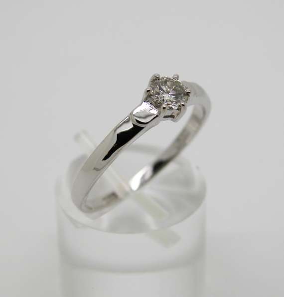 Золотое кольцо с бриллиантом 0.38 карат в Москве фото 7